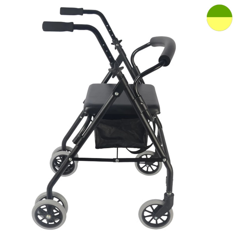 Rollator 6 roues pliable avec freins à pression