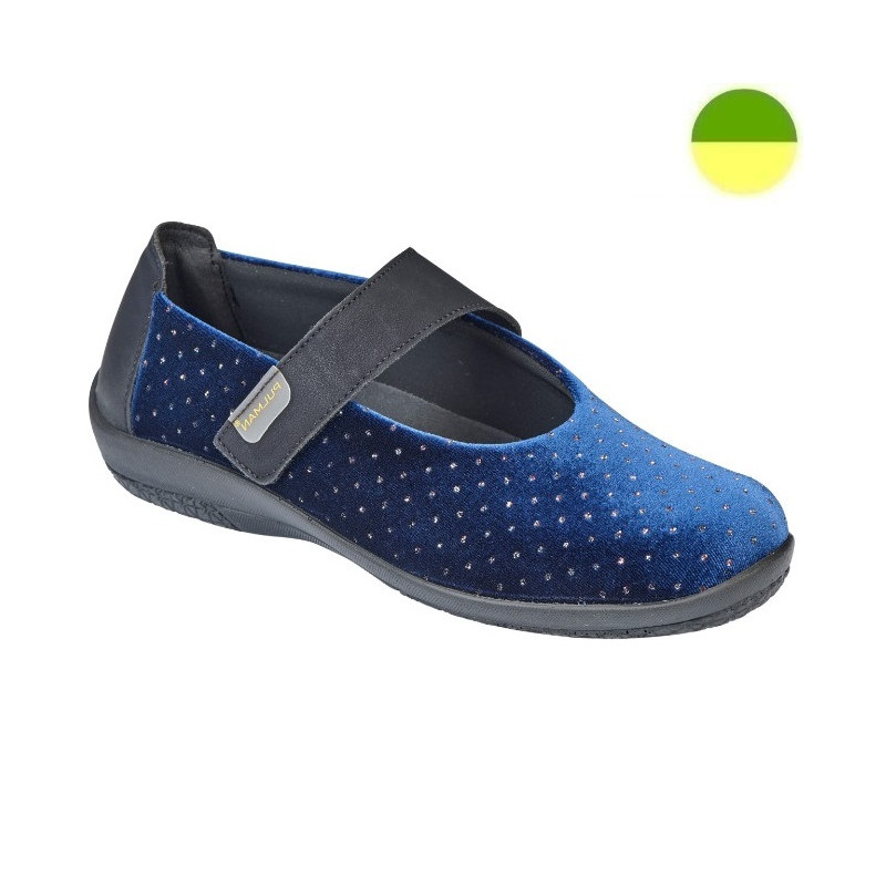 Ballerine Velours Bleu Royal / Pointillé Femme CHUT PU 1140 F - PULMAN