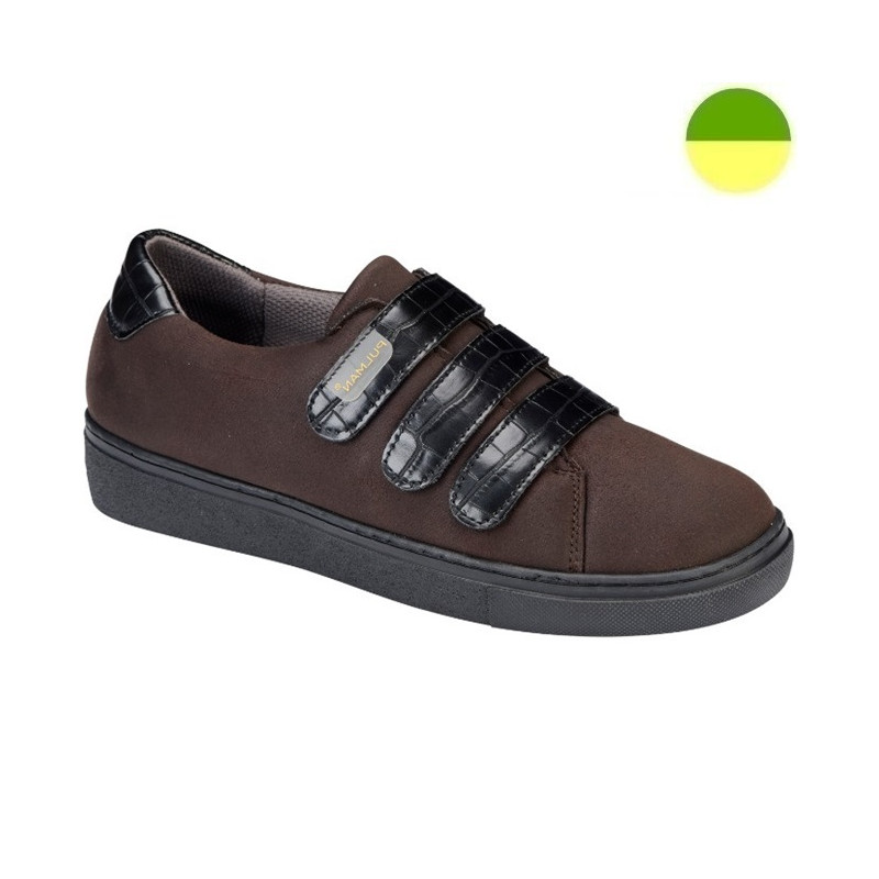 Sneaker Marron/Détail Croco Femme CHUT PU 1160 B - PULMAN