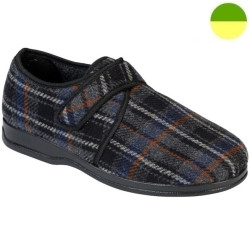 Chausson Fourré Tartan Gris Bleu Homme CHUT BR 3355 A - BRUMAN