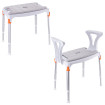 Bleu et Gris Assise souple tabouret et chaise de douche Capri