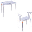 Bleu et Gris Assise souple tabouret et chaise de douche Capri