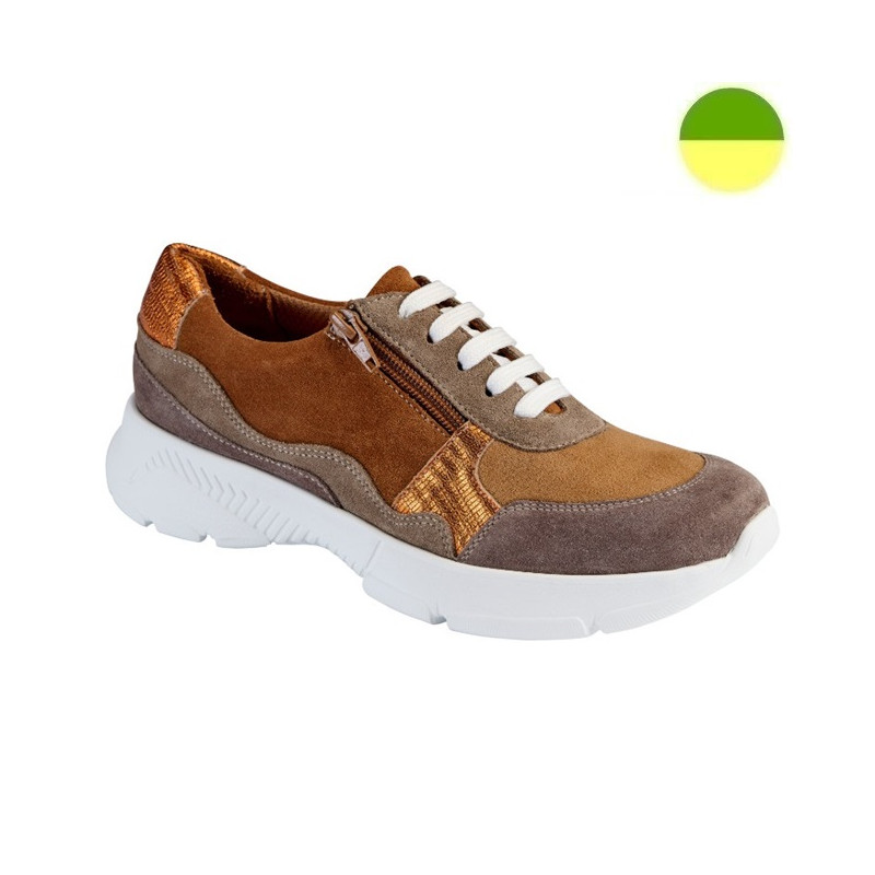 Sneaker à Glissière et Lacet Multicolore Marron Femme CHUT AD 2546 - ADOUR