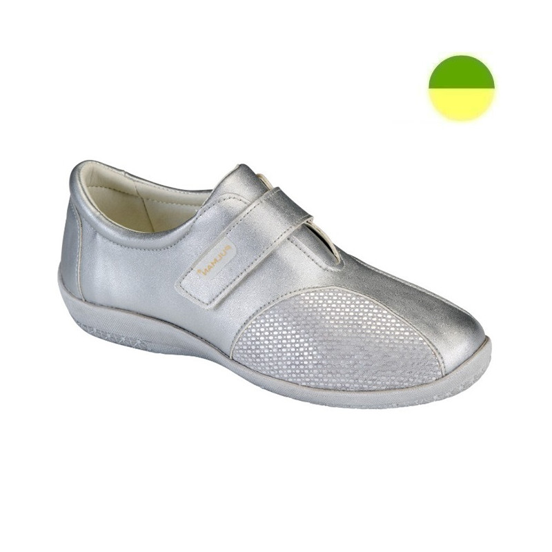 Derby à Grande Ouverture Gris Argenté Femme CHUT PU 1161 C - PULMAN