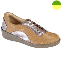 Chaussure à Lacet Marron Grainé et Détails Argent Femme CHUT BR 3093 E - BRUMAN