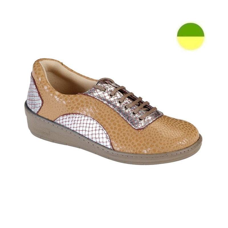 Chaussure à Lacet Marron Grainé et Détails Argent Femme CHUT BR 3093 E - BRUMAN