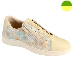Sneaker à Lacet et Glissière Beige / Taché Multicolore Femme CHUT BR 3342 C - BRUMAN