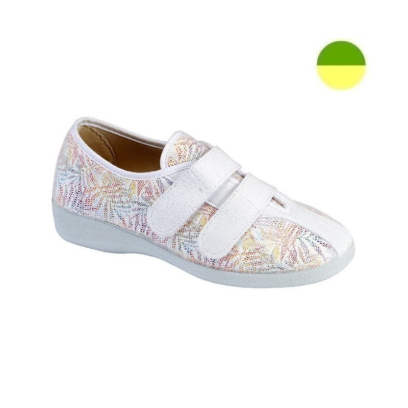 Derby à Scratch Blanc Fleuri Femme CHUT BR 3308 D - BRUMAN