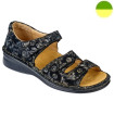 Sandale Cuir Marine Fleuri Femme CHUT ALPHA S - ADOUR