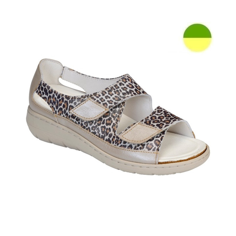 Sandale Cuir Marron Léopard Femme CHUT AD 2228 G - ADOUR
