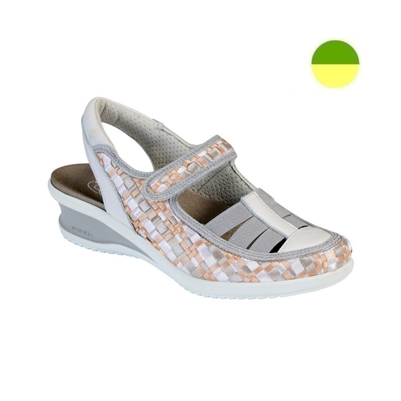 Sandale Blanc Effet Quadrillé Multicolore Femme CHUT AD2095 E - ADOUR