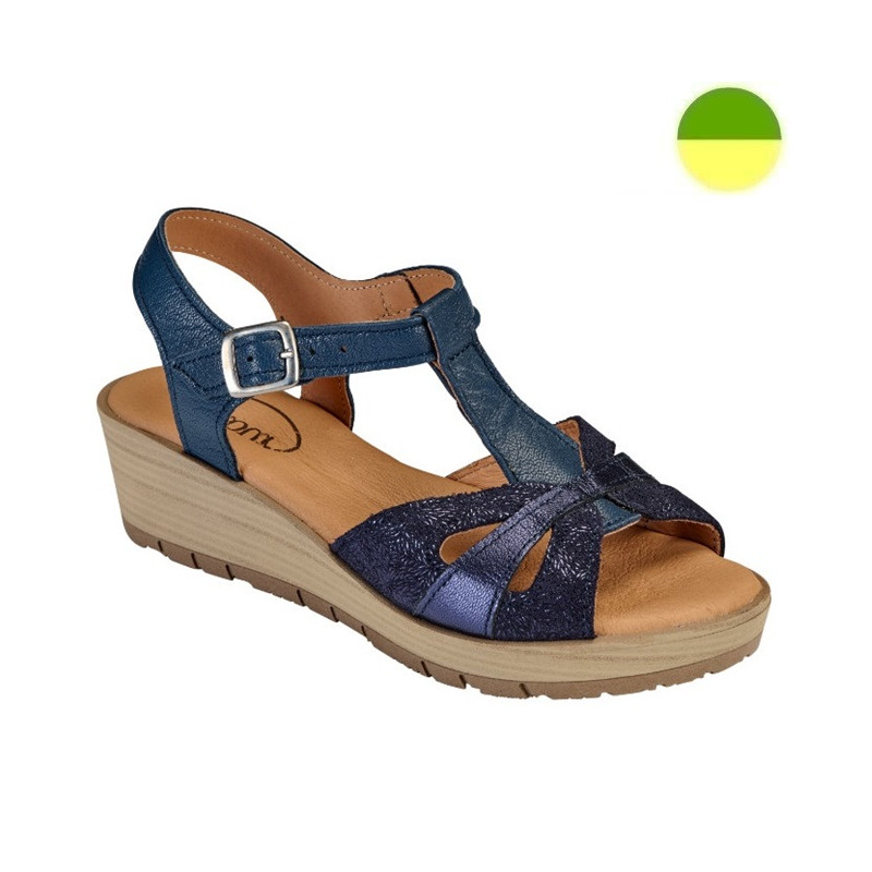 Sandale Cuir à Plateforme Marine Femme CHUT AD 2540 - ADOUR