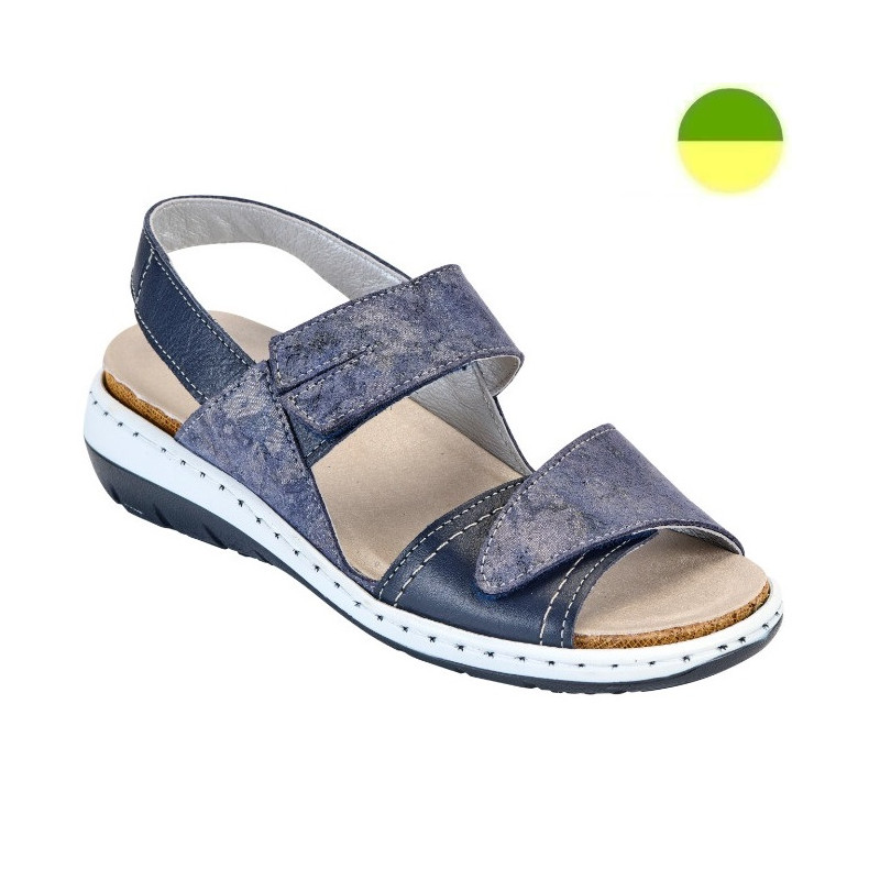 Sandale Cuir Marine Effet Marbré Femme CHUT AD 2181 I - ADOUR