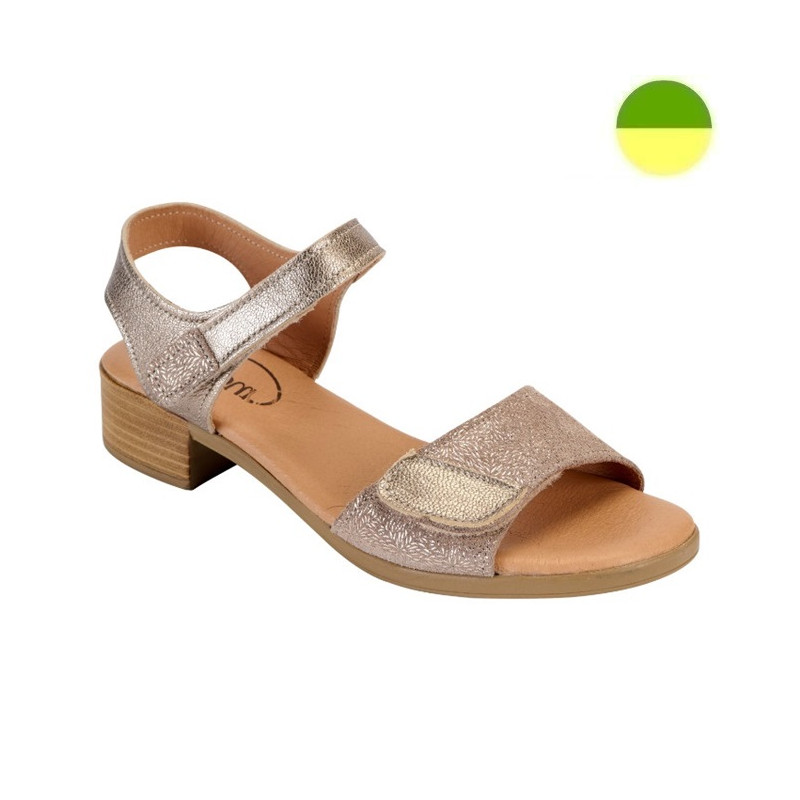 Sandale Cuir à Petit Talon Argent Femme CHUT AD 2514 B - ADOUR