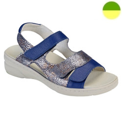 Sandale Cuir Bleu Argent Effet Grainé Femme CHUT AD 2548 - ADOUR