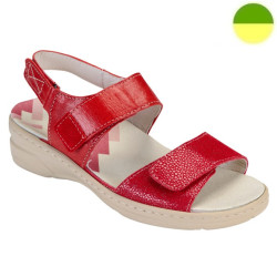 Sandale Cuir Rouge Effet Grainé Femme CHUT AD 2401 E - ADOUR