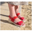 Sandale Cuir Rouge Effet Grainé Femme CHUT AD 2401 E - ADOUR