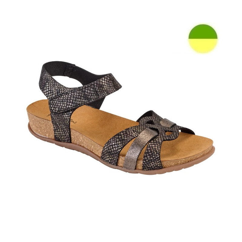 Sandale Noir Effet Python Femme CHUT BR 3233 E - BRUMAN