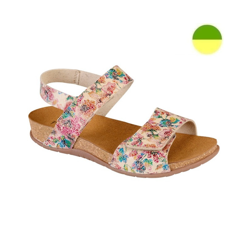 Sandale Beige Fleuri Femme CHUT BR 3232 E - BRUMAN