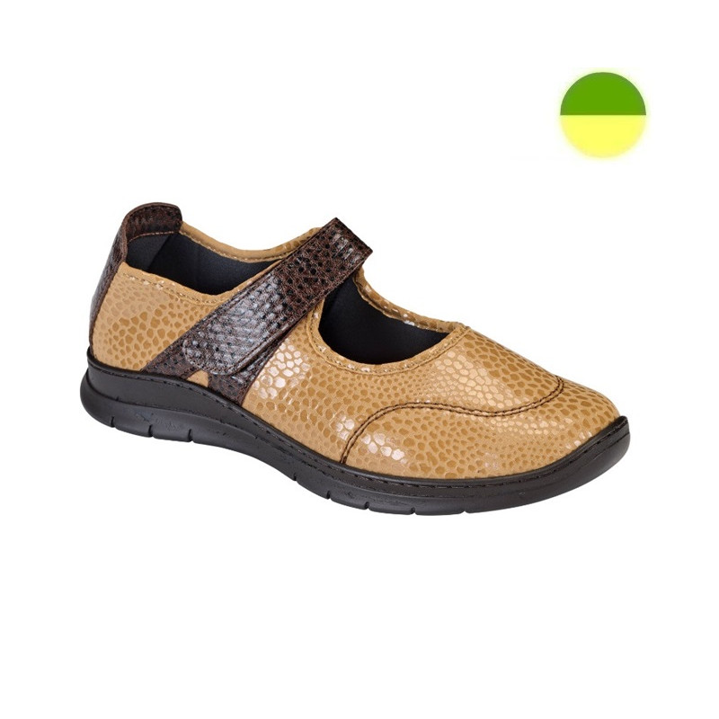 Ballerine à Grande Largeur Bi-colore Marron Femme CHUT AD 2161 G - ADOUR