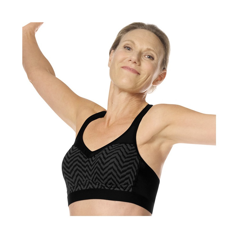 Jolie - Brassière de sport sans armatures - Noir / Gris - Amoena