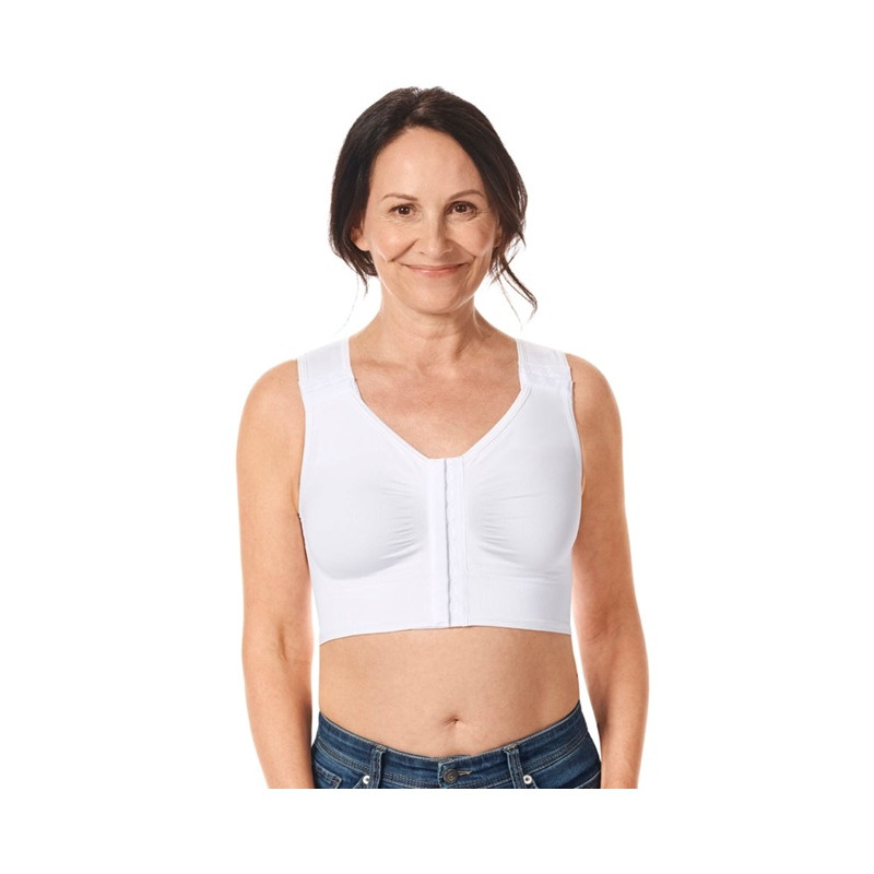 Lymph Flow Long - Soutien-gorge Sans armatures et Ouverture à l'avant - Blanc - Amoena
