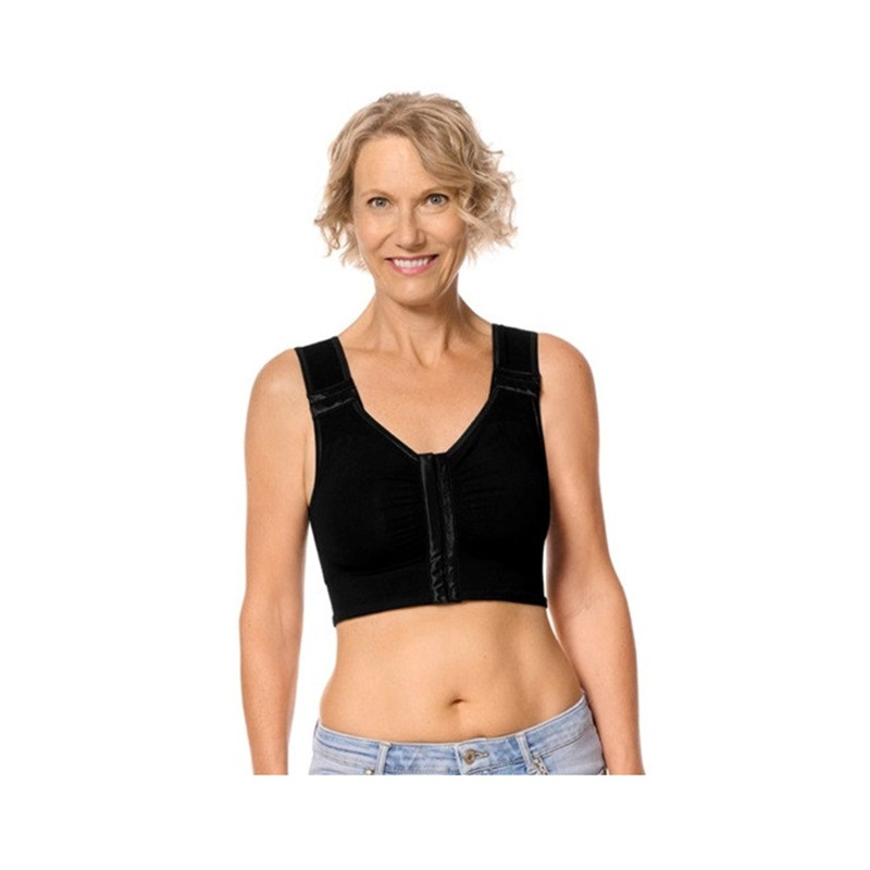 Lymph Flow Long - Soutien-gorge Sans armatures et Ouverture à l'avant - Noir - Amoena