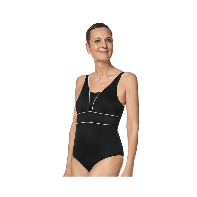 Ravello - Maillots de bain pour prothèses mamaires - Noir / Argent - Amoena