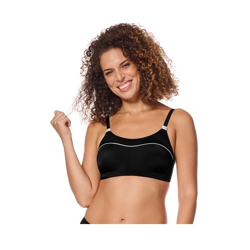 Ravello - Haut de Bikini sans armatures pour prothèses mamaires - Noir / Argent - Amoena