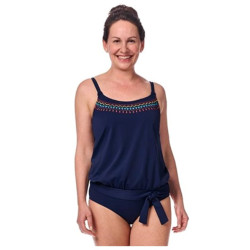 Thassos - Haut de Tankini pour prothèses mamaires - Ethnique marine - Amoena
