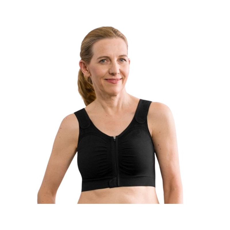 Leyla - Soutien-gorge Post-opératoire Sans couture de Compression Légère non prélavé - Noir - Amoena