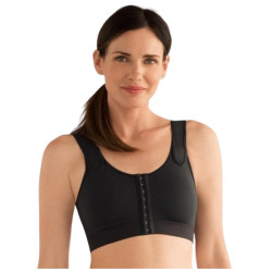 Sarah - Soutien-gorge de Compression Sans armatures Ouvert devant - Noir - Amoena