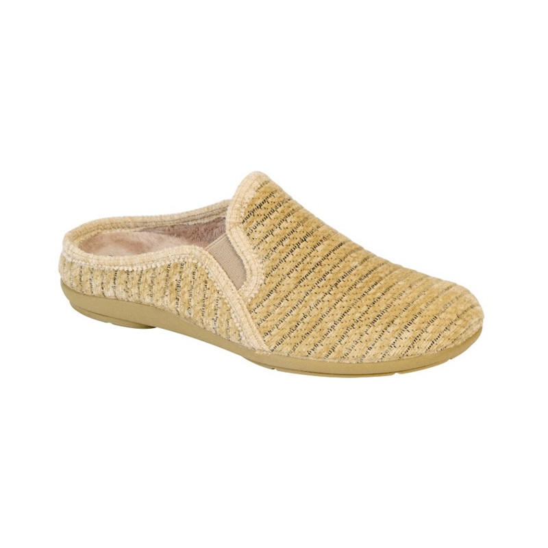 Chausson Mule Fourré Beige Ecru Femme BR 3503 - Bruman