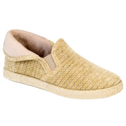 Chausson Fourré Beige Ecru Femme BR 3502A - Bruman