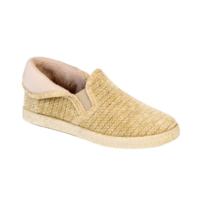 Chausson Fourré Beige Ecru Femme BR 3502A - Bruman