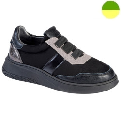 Sneaker à Grande Ouverture Velours Noir Femme CHUT BR 3536 - BRUMAN