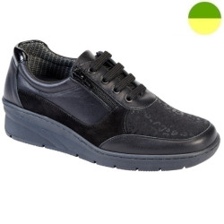 Sneaker à Glissière et Lacet Noir Léopard Femme CHUT BR 3529 - BRUMAN