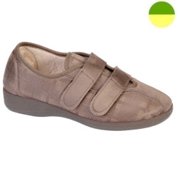 Derby Fourré à Scratch Effet Tartan Taupe Femme CHUT BR 3506 - BRUMAN