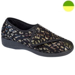 Chausson Noir / Léopard Femme CHUT BR 3508 - BRUMAN