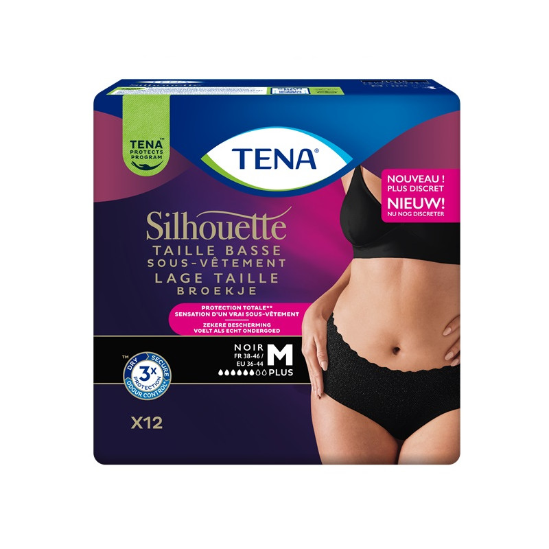TENA Silhouette - Plus - Noir - Medium - Taille basse - TENA