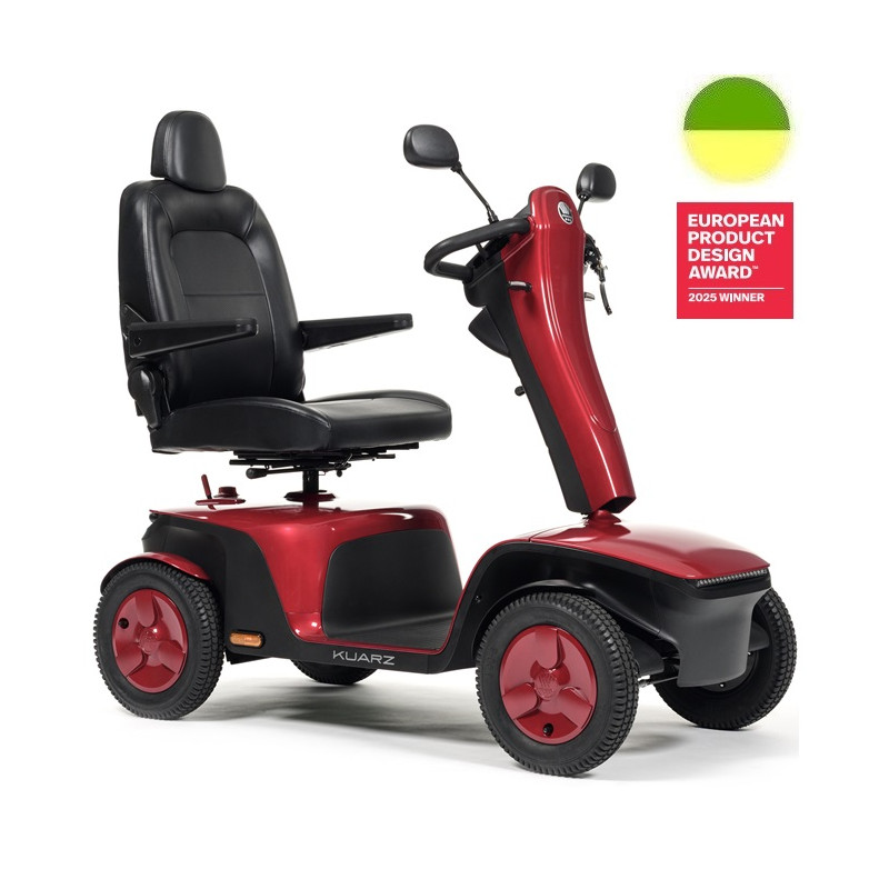 Kuarz - Scooter électrique (Classe C) - Rouge Bourgogne - 10 Km/h - VERMEIREN
