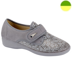 Chausson Gris / Motif Fleur Femme CHUT BR 3571 - BRUMAN