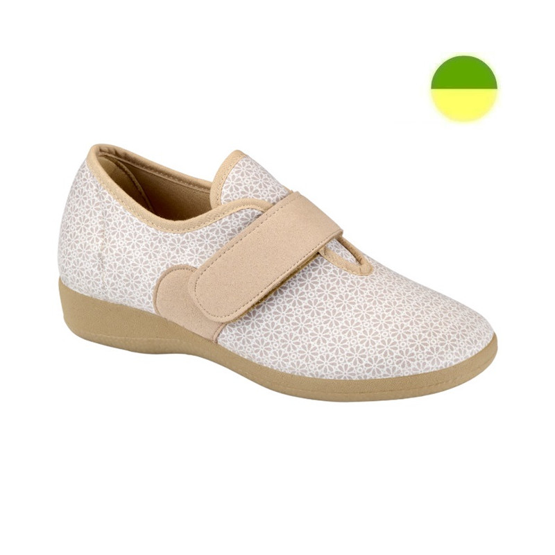Chausson à Grande Ouverture Beige Effet Rosace Femme CHUT BR 3553 - BRUMAN