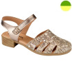 Chaussure à Petit Talon Effet Grainé Blanc et Or Femme CHUT BR 3568 - BRUMAN