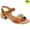 Sandale Cuir à Petit Talon Marron et Multicolore Femme CHUT AD 2541 - ADOUR