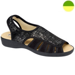 Sandale Noir Marbré Argent Femme CHUT BR 3556 - BRUMAN