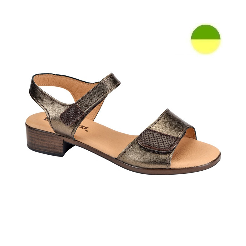 Sandale Cuir à Petit Talon Marron Femme CHUT BR 3562 - BRUMAN