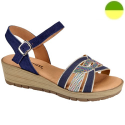 Sandale Cuir à Plateforme Marine Femme CHUT BR 3559 - BRUMAN