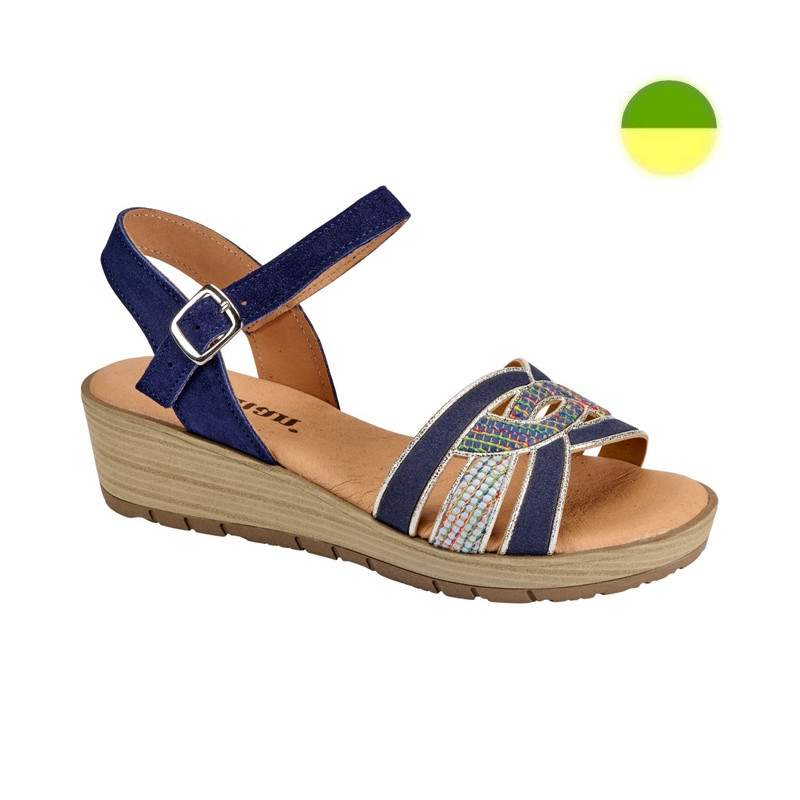 Sandale Cuir à Plateforme Marine Femme CHUT BR 3559 - BRUMAN