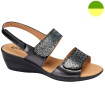 Sandale Cuir Noir Métallique et Effet Croco Femme CHUT BR 3566 - BRUMAN